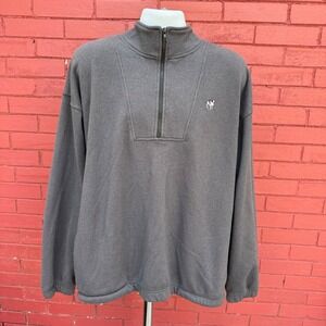 Vtg‎ Y2K Big Dogs Mens XL Gray Quarter Zip Fleece Pullover Textured Pockets